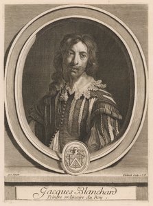 Jacques Blanchard, do livro Les hommes illustres ..., vol. II, de Charles Perrault de Gérard Edelinck