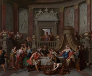O Banquete de Cleópatra de Gerard Hoet