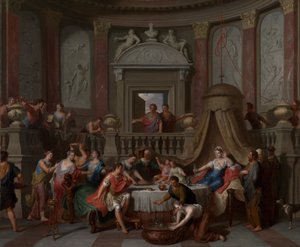 O Banquete de Cleópatra, c.1700 (óleo sobre tela)