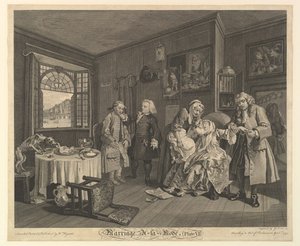 Casamento A-la-Mode, Placa VI, 1 de abril de 1745. de Gerard Jean Baptiste Scotin