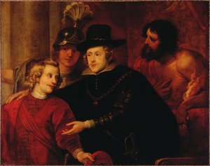 Filipe IV de Espanha 1605-1665 despedindo seu irmão Cardeal-Infante Fernando da Áustria 1609-1 de Gerard . Seghers