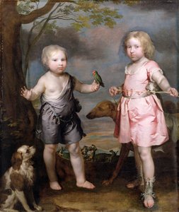 Lord John Hay e Charles, Mestre de Yester (mais tarde Terceiro Marquês de Tweeddale) c.1670