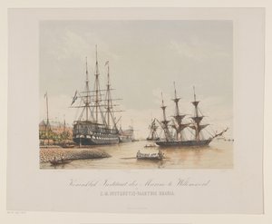Corveta Z.M. Urania e navio da linha Z.M. Kortenaert Instituto Real da Marinha em Willemsoord e navio de instrução H.M. Urania (título do objeto) de Gerard Voorduin