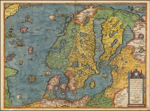 Mapa do Norte da Europa de 1593, de Gerard de Jode de Gerard de Jode