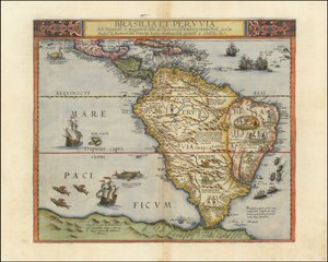 Mapa da América do Sul, 1593 de Gerard de Jode