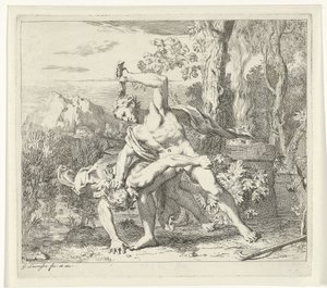 Caim mata Abel Cenas de Gênesis de Gerard de Lairesse