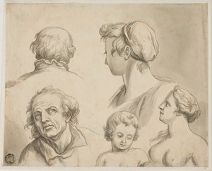 Esboços de cinco bustos de Gerard de Lairesse