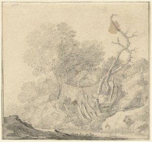 Casas entre árvores perto de água de Gerard ter Borch (II) (possibly)