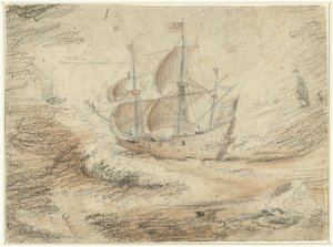 Veleiro no mar de Gerard ter Borch (II) (possibly)