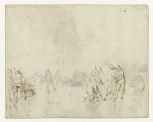 Cara de gelo com sapateiros de Gerard ter Borch (II)
