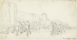 Entretenimento de gelo no Zijlpoort em Haarlem de Gerard ter Borch (II)