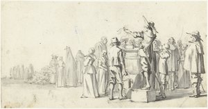 Anunciante numa praça de mercado de Gerard ter Borch (II)