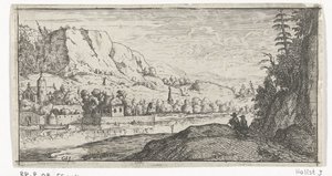 Rio numa paisagem de montanha de Gerard van Honthorst