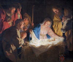A adoração dos pastores de Gerard van Honthorst