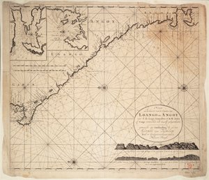 Carta do Golfo da Guiné, África, início do século XVIII (gravura)