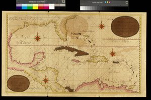 Mapa das Índias Ocidentais, Mar das Caraíbas, Antilhas