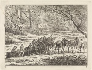 Paisagem com carroça puxada por dois cavalos Paisagens (série C) (título da série)