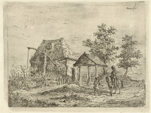 Cavalaria na fazenda O artilheiro a cavalo e o fazendeiro de Gerardus Emaus de Micault