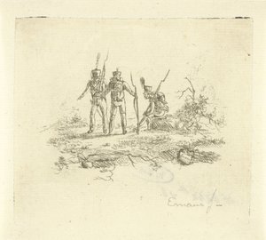 Três homens de infantaria de Gerardus Emaus de Micault