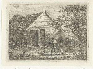 Caçador na cabana de relva Ninguém é permitido por aqui de Gerardus Emaus de Micault