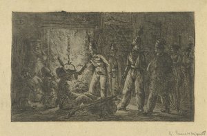 Soldados junto ao fogo de Gerardus Emaus de Micault