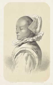 Mulher com gorro e gola branca de Gerardus Johannes Bos