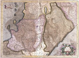 Abruzzo e Campania, Itália (gravura de Gerardus Mercator