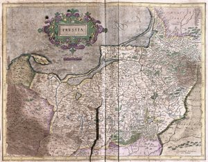 Mapa antigo da Polónia - hoje Lituânia (gravura