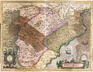 Aragão e Catalunha, Espanha (gravura de Gerardus Mercator
