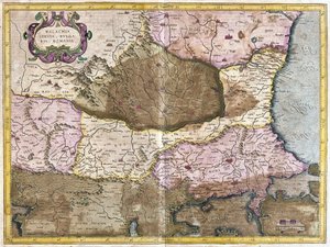 Bulgária e Roménia (gravura de Gerardus Mercator
