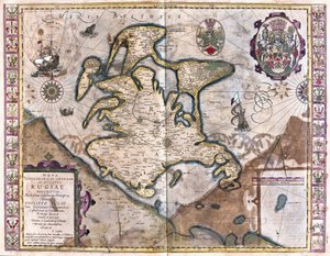 Isle of Rugen, Alemanha (gravura de Gerardus Mercator