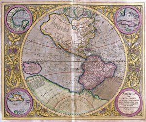 América do Norte e do Sul e Nova Guiné de Gerardus Mercator