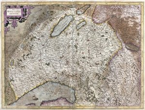 Nordeste de Genebra, Suíça (gravura de Gerardus Mercator