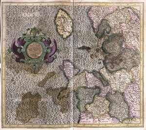 Noroeste da Inglaterra (gravura de Gerardus Mercator