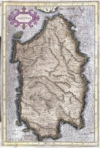 Sardenha, Itália (gravura de Gerardus Mercator