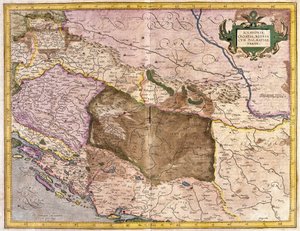 Sclavonia, Croácia, Bósnia e Dalmácia (gravura de Gerardus Mercator