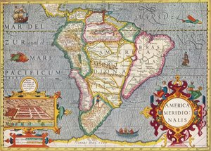 América do Sul América Meridionalis: do Atlas de Gerardus Mercator, 1633, 1936