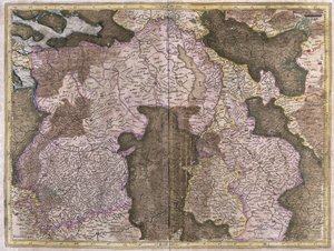 Mapa sem título de Brabant: Bélgica e Holanda (gravura de Gerardus Mercator