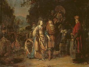 Isaac e Rebecca pelo poço de Lahai-roi