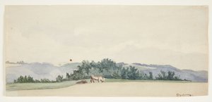 Paisagem montanhosa com vacas de Gerda Henning
