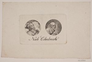 Folha com dois retratos de tondo de Gerhard Ludvig Lahde