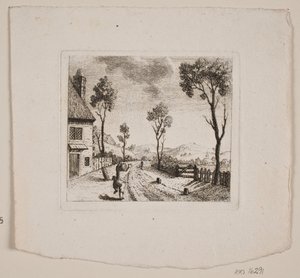 Paisagem com menino correndo de Gerhard Ludvig Lahde