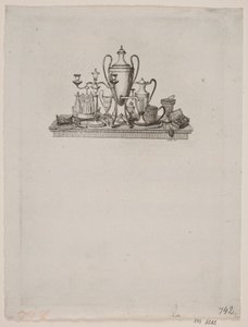 Arranjo de objetos de prata de Gerhard Ludvig Lahde
