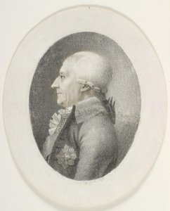 Retrato de A. P. Bernstorff, Conde, Primeiro Ministro (1735-1797). Imagem do busto. Perfil à esquerda de Gerhard Ludvig Lahde
