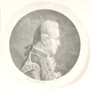 Retrato de Lars Benzelstjerne, oficial naval sueco (1759-1808). Imagem do busto. Perfil à direita de Gerhard Ludvig Lahde
