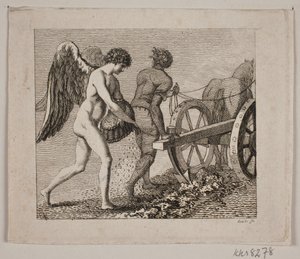 O gênio alado seguindo um lavrador de Gerhard Ludvig Lahde