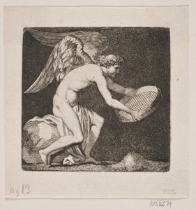 Gênio alado com um objetivo de Gerhard Ludvig Lahde