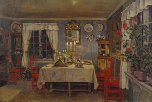 Interior da sala de estar do artista de Gerhard Peter Frantz Vilhelm Munthe