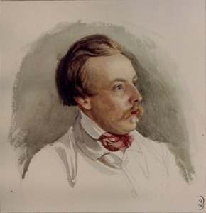 Retrato do pintor Alexander von Kotzebue 1815-1889, década de 1840 de Gerhard Wilhelm Reutern von