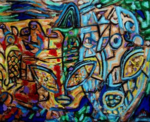 Alienígena Abstrato,2019 (óleo sobre tela) de Gerhardt Isringhaus